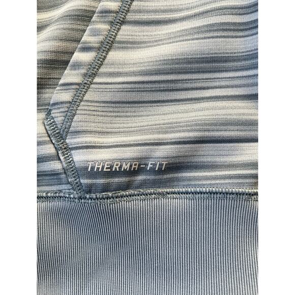 Nike Therma Fit Hoodie, Youth Boys Large, Full Zip, Gray Yellow Striped Volt - Picture 2 of 9